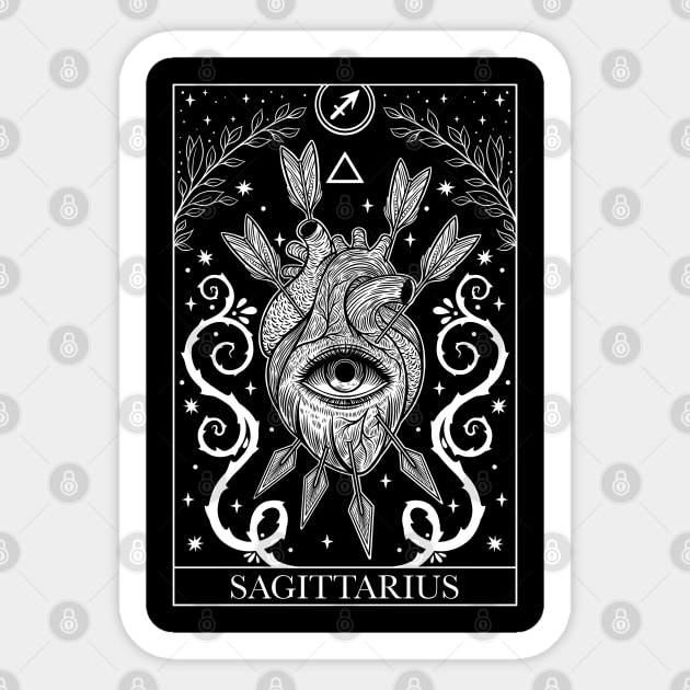 Zodiac sign tarot card Sagittarius Sticker by OccultOmaStore